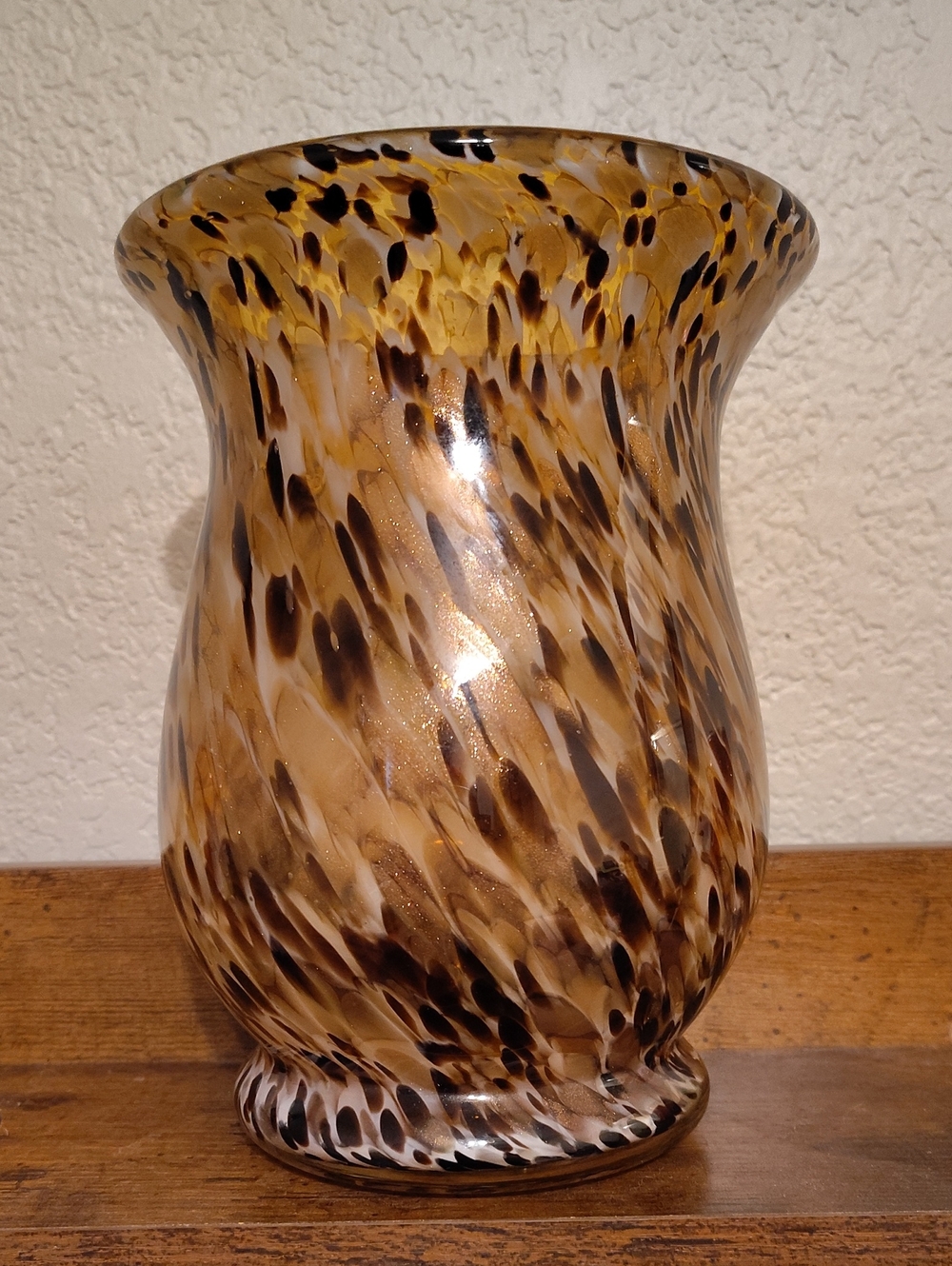 Handblown Art Glass Vase in Amber Speckle